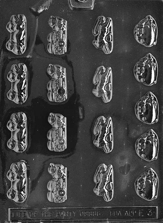 Life of The Party Wedding Cookie Cake Chocolate Mold - W072 - Includes Melting & Chocolate Molding Instructions